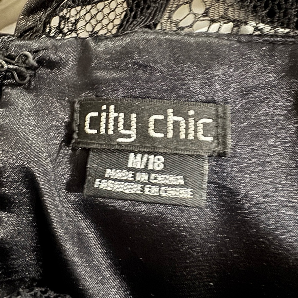 City Chic Black Lace Fit & Flare Plus Size 18 Worn Once | Wedding Guest Cocktail - Picture 7 of 7